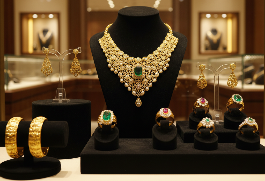 Gold jewelry display